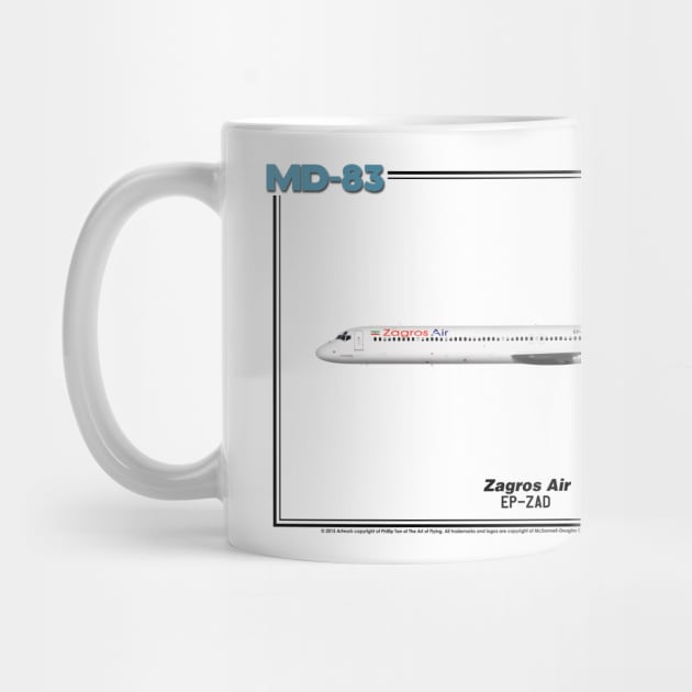 McDonnell Douglas MD-83 - Zagros Air (Art Print) by TheArtofFlying